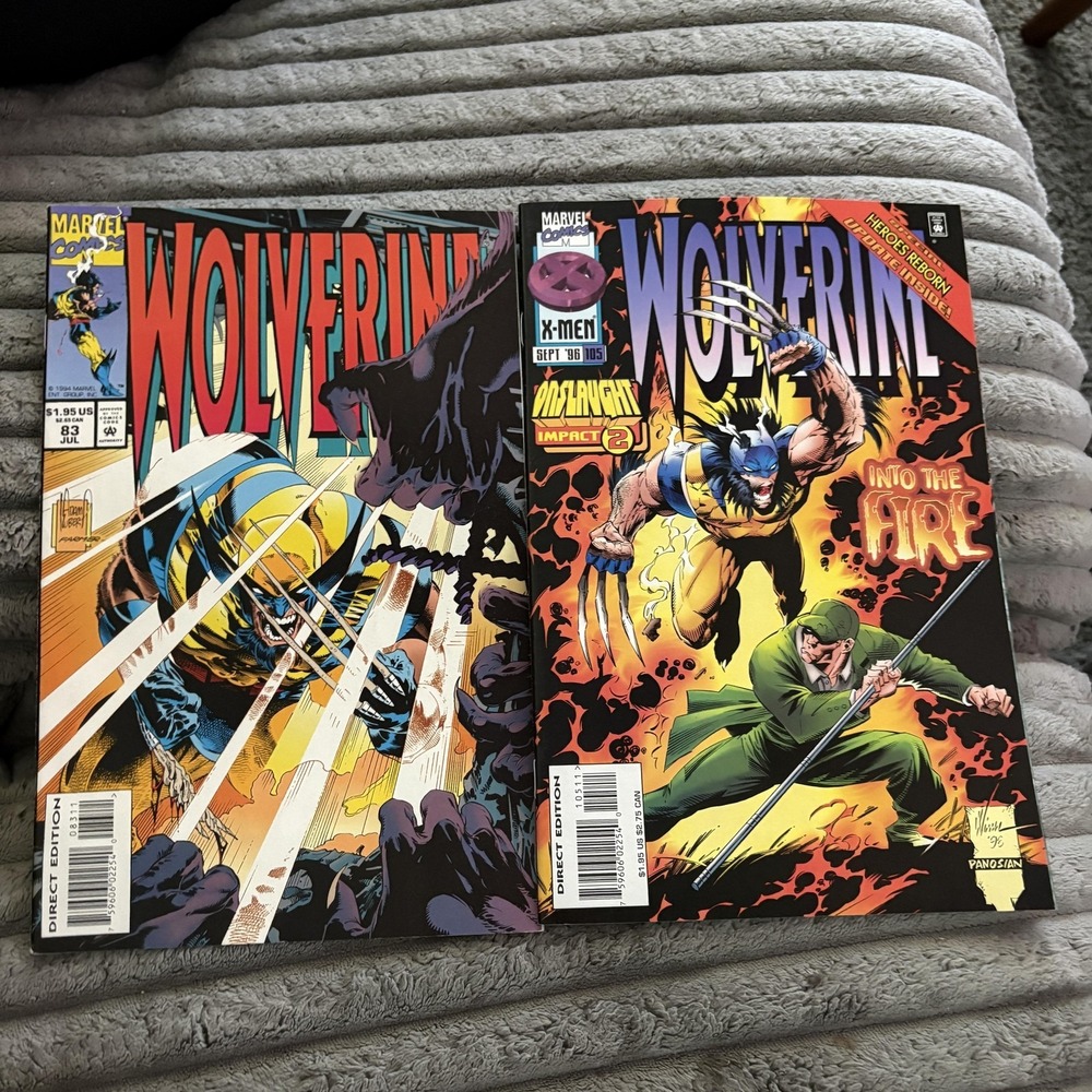 Wolverine Marvel‎ Comics Lot 2 Issues #83 #105 1994 1996 Onslaught X-Men Set